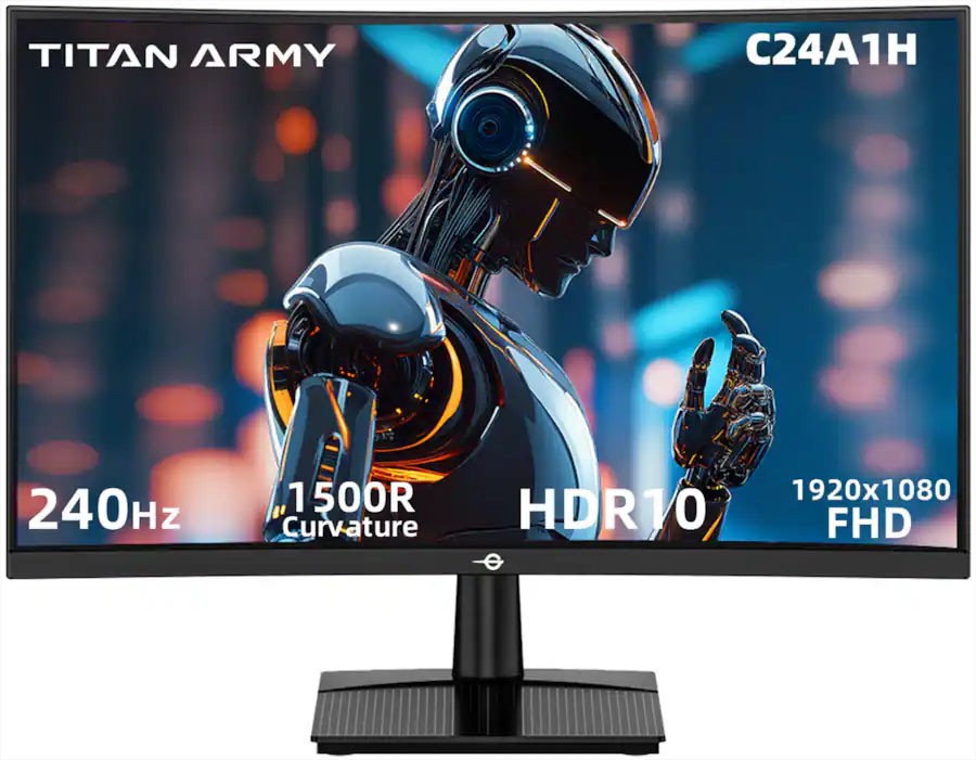 Monitor Gaming Curvo Titan C24A1H 24" 240Hz VA FHD 1080P 1500R, 1ms