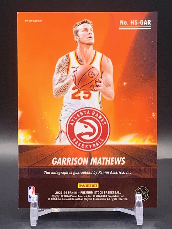 2023-24 Hoops Premium Stock #HS-GAR Garrison Mathews Hot Signatures Ice Prizm - Image 2 of 2