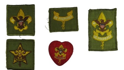 1950s-60s Boy Scouts Complete Rank Set Tenderfoot - Life Patch WORN (WSJ1050)