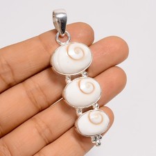 Shiva Eye Gemstone Fashion Jewelry 925 Silver Pendant 2.5" ARP-6485