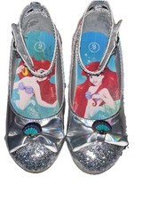 Disney Princess Girls Shoes 6 Toddler Dress Shoes Silver Little Mermaid