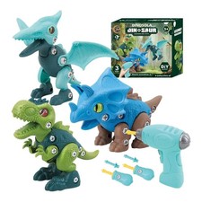 Dinosaur Toys for Kids 3-5,Building Construction Sets with Electric Drill,Take