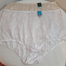 Vanity Fair 2pk Silky Nylon Full Cut Granny Brief Panties Plus Size 4X