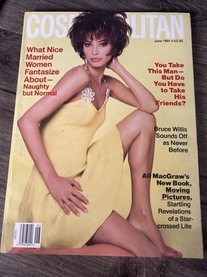 Fab Vintage Cosmopolitan Magazine June 1990 90s Style, Ava Gardner, Supermodels