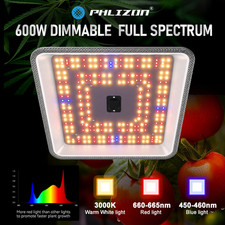 Grow Light 600W Full Spectrum LED for Indoor Plants Growth 2x2ft Coverage Flower
