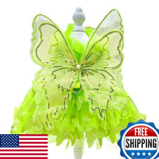 Anelekor Rainbow Butterfly Dog Dress Small Puppy Lace Tutu Princess Costume