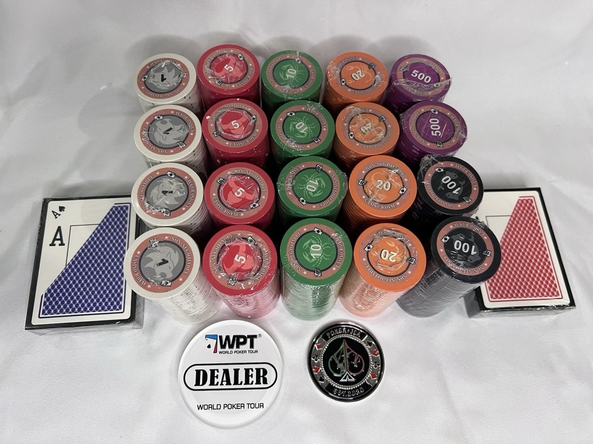 500 (CASINO ROYAL) ceramic poker chips w/silver Case | eBay