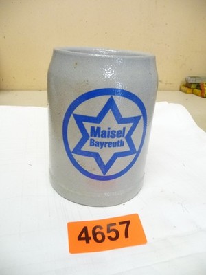 4657.    Old earthenware beer stein Maisel Bayreuth beer stein 0.5 L