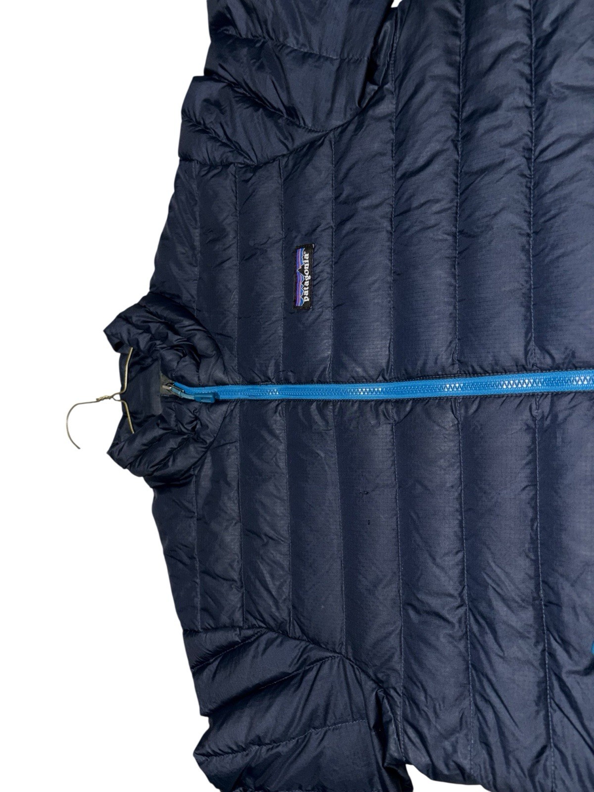 S Patagonia Down Sweater Puffer Quilted Jacket Puff Navy Blue Zip Goose Feather thumbnail 5