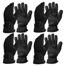 4 Pairs Winter Ski Gloves Thick Warm Thermal Insulated Fleece Lined Men Women...