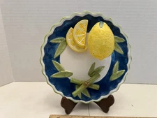 Ceramic 3D Wall Art Bella Casa Lemon and  Bamboo  Plate by  Bella Casa Ganz