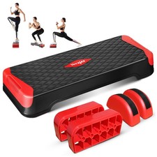 Yes4All 2-in-1 Adjustable Aerobic Stepper w/Half Round Legs for Home Workout