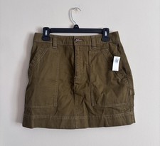NWT Old Navy Utility Short Skirt Green Womens 4 Small Cotton Corduroy Pockets