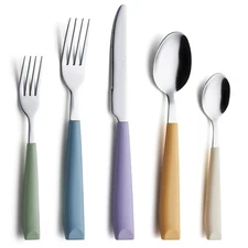 ANNOVA Silverware Set Stainless Steel Colorful Handle Tableware Kitchen Flatw...