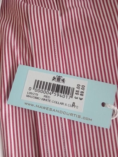 Hawes & Curtis massimo. Formal pink white Striped cotton womens Shirt uk 8 new - Picture 4 of 11