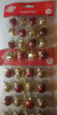 RED AND SILVER MINITURE 5/8 INCH BELL 32 Count ORNAMENTS Christmas Decor
