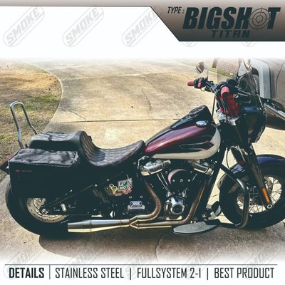 Full System Silver Exhaust Fit Harley DYNA FXDX 1999-2005 2 INTO 1