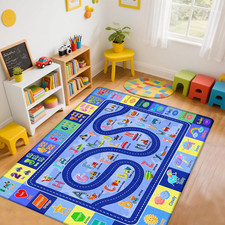 Kids Rug for Playroom, Educational Classroom Rug for Kids Room, Washable Nursery