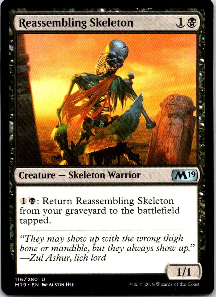 REASSEMBLING SKELETON 116 UC CORE SET 2019 MAGIC: THE GATHERING LIGHTLY PLAYED