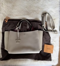 Tod’s Mini Mancini Leather Tote Bag In Grey