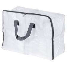 Closet Storage Bags, Large Foldable Clothes Organizer Tote Bag, Gray