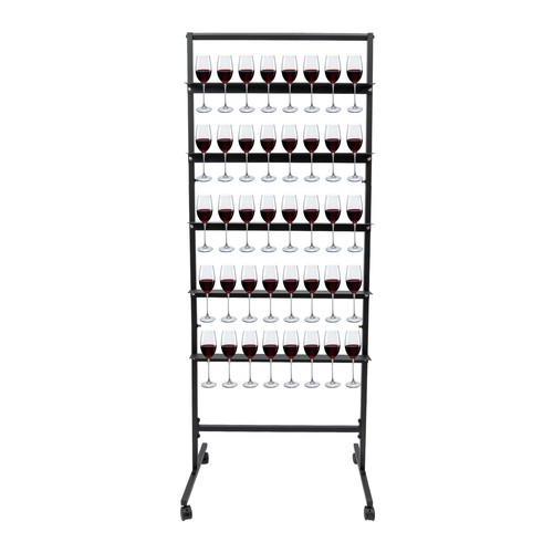 5-Tier Champagne Wine Glass Rack With Swivel Casters For Elegant Display - 第 7/21 張圖片