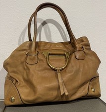 Dolce & Gabbana Rare Y2K Vintage Brown Leather Bag D-Ring Detail Leopard Lining!