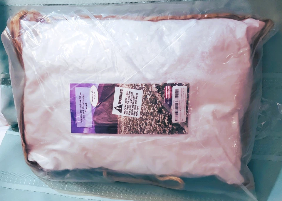 Almohada de trigo sarraceno orgánica beans72 - tamaño japonés 14" x 20" *Hecha en EE. UU. Foto 2 de 4