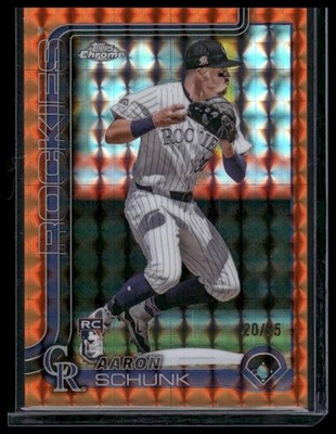 2025 Topps Chrome #238 Aaron Schunk Orange Geometric Refractors #/25