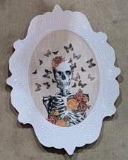 NEW Christian Siriano Skull & Roses Halloween Melamine Serving Platter 22"
