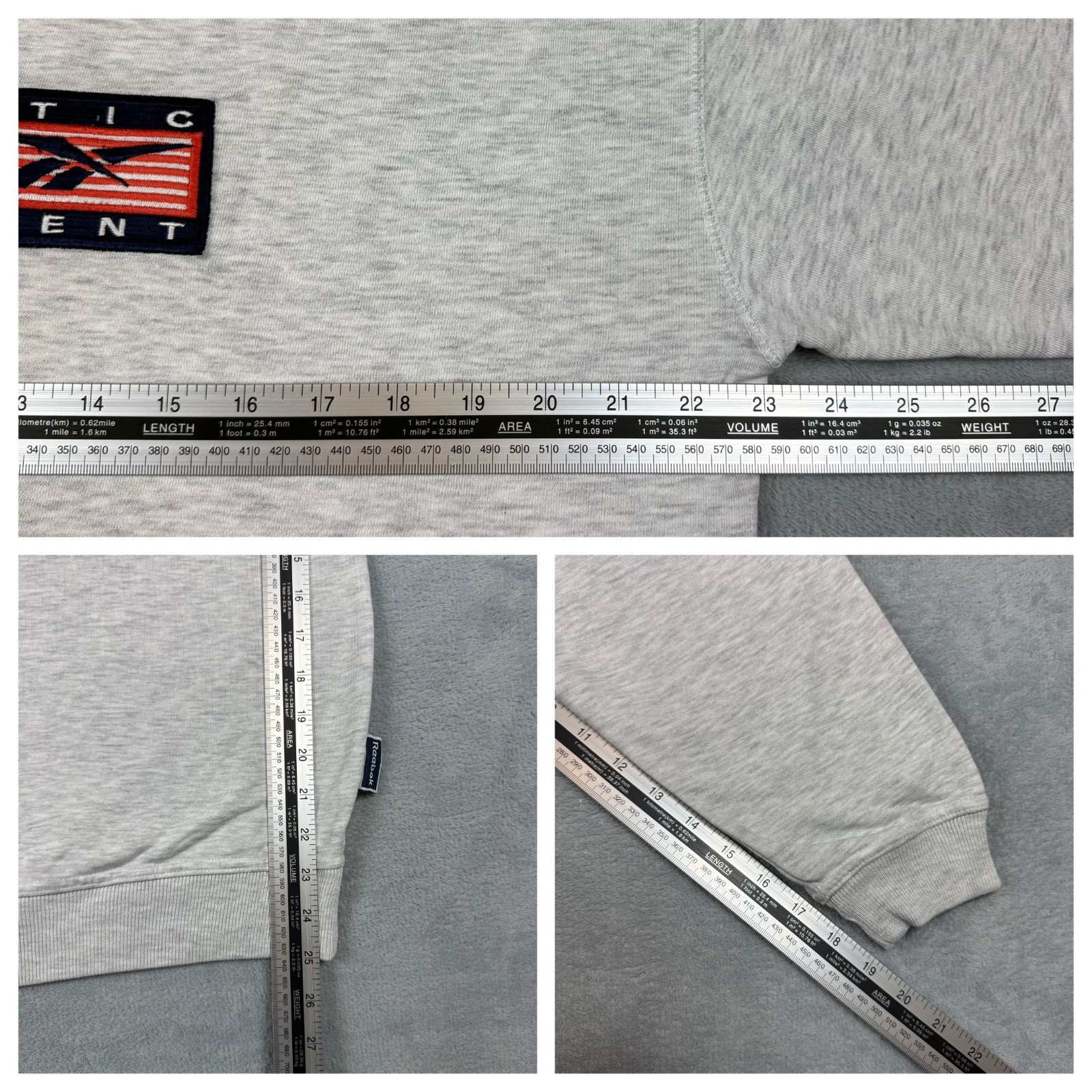 Vintage Reebok Athletic Dept 1990's Grey Heavyweight Oversized Small Sweatshirt image 7
