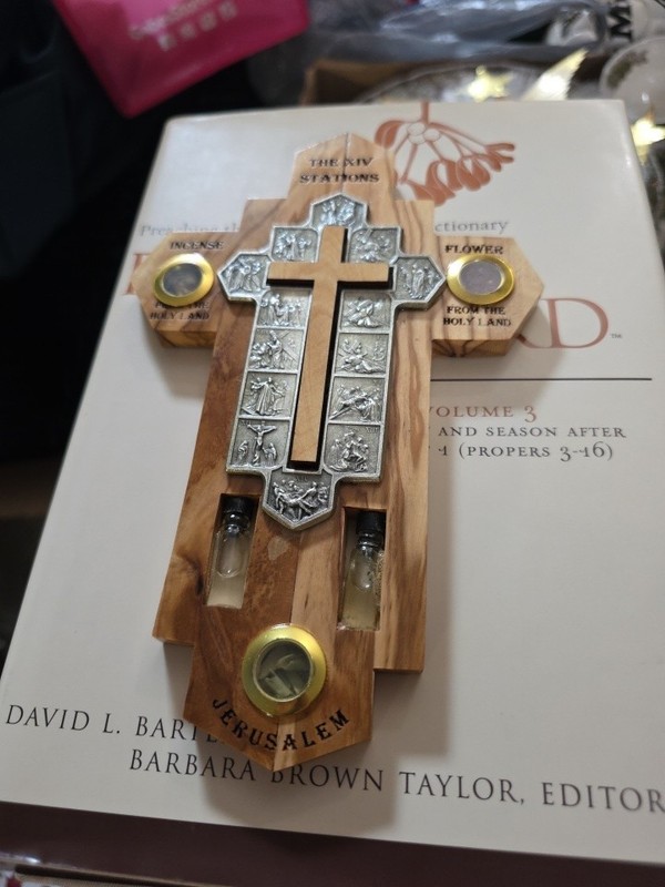 Handmade Olive Wood Crucifix – 14 Stations of the Cross With Holy  Water And Oil
