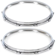 S Hoop 10-lug Snare Batter and Resonant Drum Hoops - 14 inch Chrome Finish