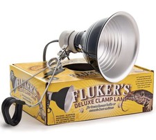 Fluker's 6" Clamp Lamp with for Reptiles Black, NEW