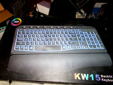 SABLUTE Large Print Backlit Keyboard, Wired USB Lighted Computer Keyboards wi...