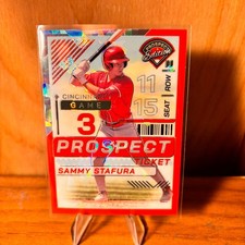Sammy Stafura 2024 Panini Prospect Red Cracked Ice RC Rookie Card Reds