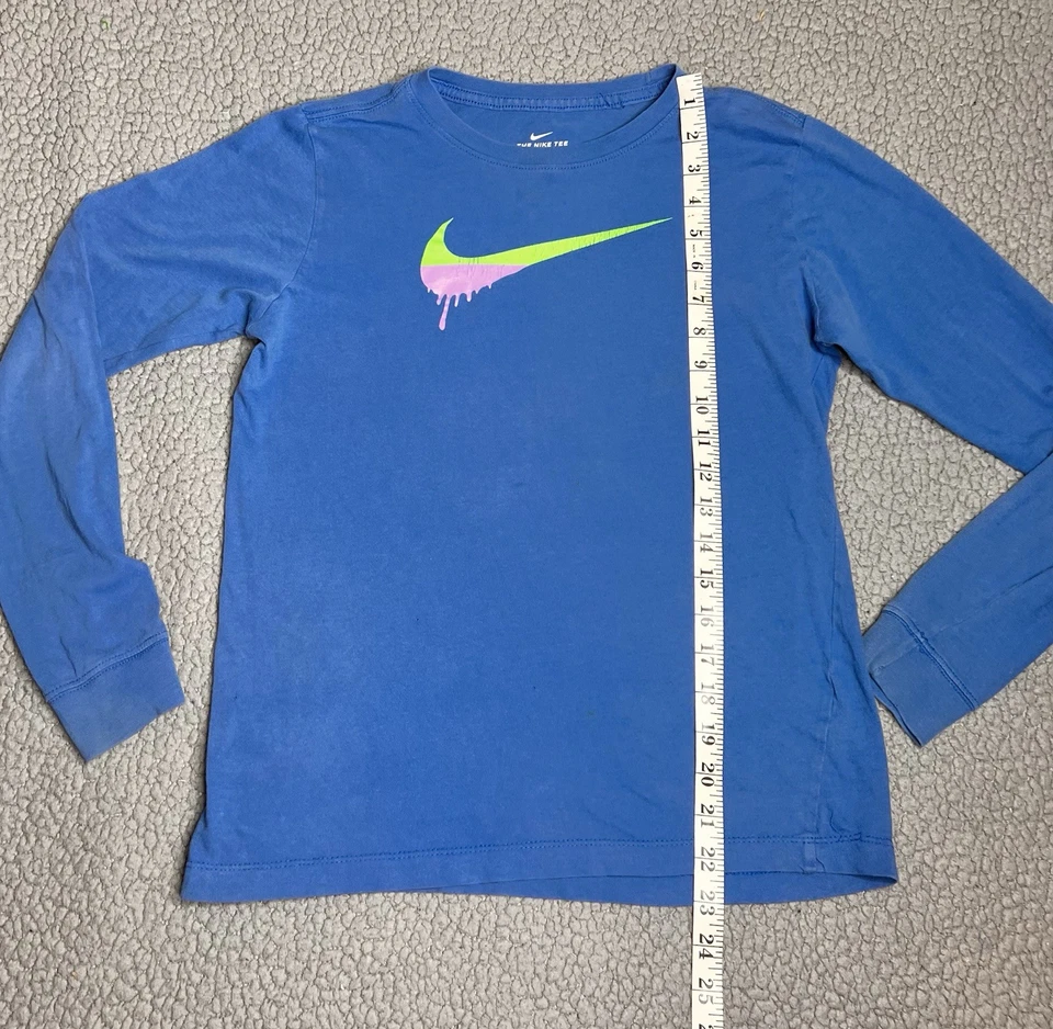 Nike Drip Paint Long Sleeve Shirt Blue And Green Girls Size Large  - Image 3 of 4