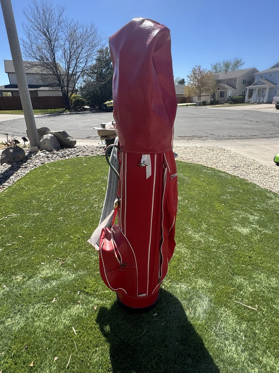 McDonald's Red Vinyl Golf Bag 4-Way Divider Carry Handle