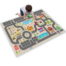 Kids Rug Play Mat for Toy Cars,City Life Road Traffic Educational Carpet,Have...