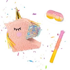 Pinata om te slaan, glitterpinata, feestpinata, verjaardagspinata, eenhoornset