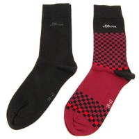 2 Paar S.Oliver Socken StrüMpfe Herren 2Er Pack Business Socken Winered Gr.43-46