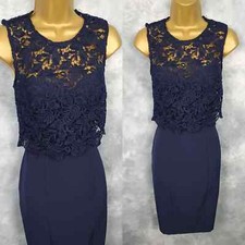 Lipsy Michelle Keegan Navy Pencil Wiggle Dress Size 8 UK Party Cocktail Evening