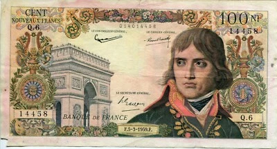 France, Billet de 100 Francs BONAPARTE du 05-03-1959 - Q.6 n° 014014458 - Photo 1/2