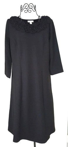 APPLESEED'S Women's Black Dress Floral Neck Size M 3/4 Sleeve - Imagen 1 de 6