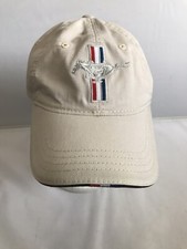 Ford Mustang Tan Hat Tri Bar Galloping Horse Adjustable Cap