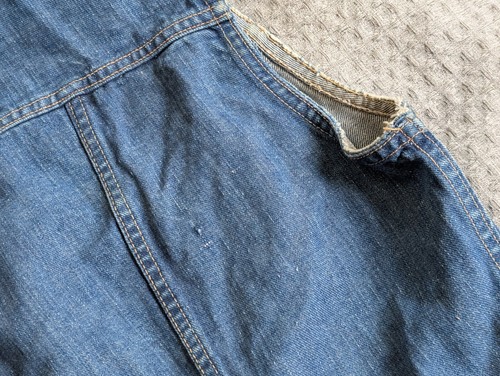 Vintage Wrangler Denim Vest Adult 40 Fits 42 Blue Selvedge 1964-69 Made in USA - Picture 15 of 18