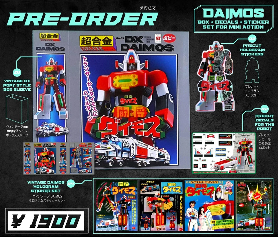 Custom Godaikin Popy Box Sleeve & Decals, Stickers set Mini Action Daimos - Image 2 of 4