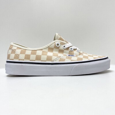 VANS AUTHENTIC CHECKERBOARD APRICOT ICE CLASSIC WHITE TRAINERS