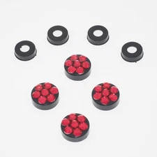 Red Crystal Rhinestone Screw Black Caps for Bling Sparkle License Plate Frame