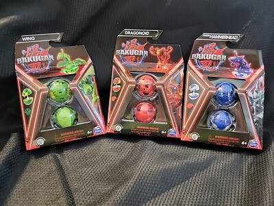 Bakugan Lot Of 3 Wing, Dragonoid, Titanium Hammerhead